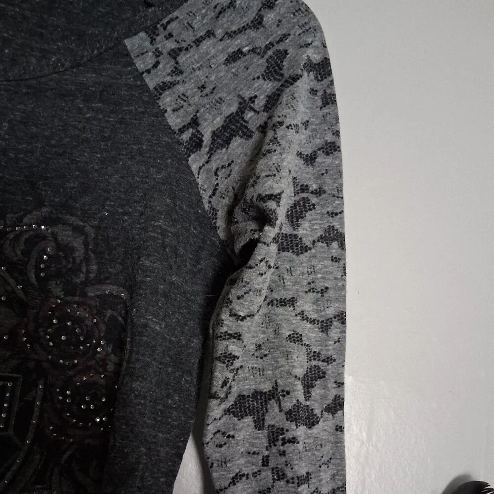 Genuine Harley-Davidson Ladies 3/4 Length Sleeve T-Shirt Size S Rhinestones - Picture 2 of 3